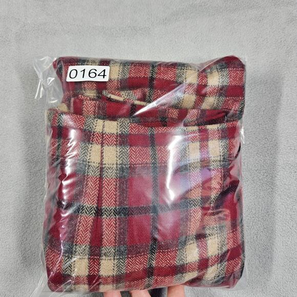 Eddie Bauer Skirt Womens 14 Petite Red Plaid Wool Blend Classic Prep Academia - Picture 13 of 13